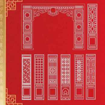 Chinese window lattice drawing