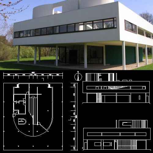 đăWorld Architecture ProjectsăVILLA SAVOYE Cad Drawings- LE CORBUSIER