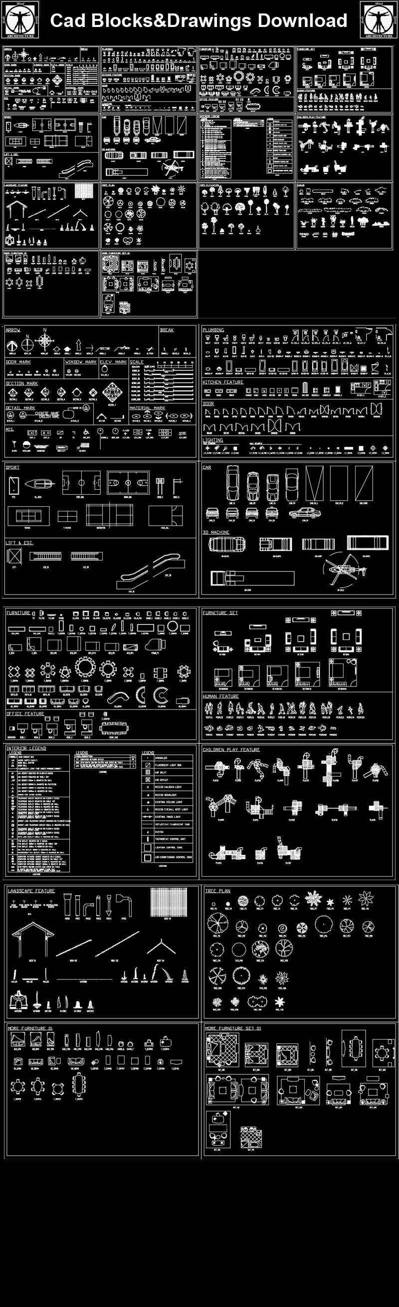Autocad Blocks Set: Bathroom design, toilet design, bath design, office design, home design, sofa design, bedroom design, designer chairs, fire place design, kitchen design, kitchen sink design and interior lighting.