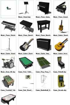 Sketchup Music+Games 3D models download