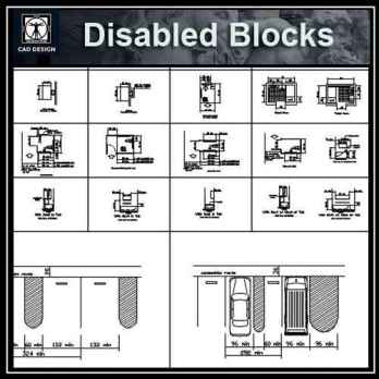 Disable cad blocks-Handicap facilities 2