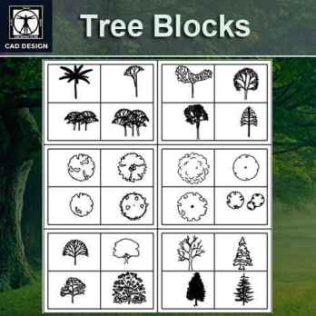 Free Tree blocks-tree and elevation 2