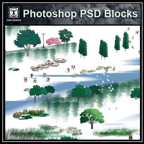 Hand-painted PSD Landscape Blocks 4