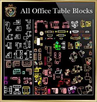 OfficeTable Blocks Collection (All in one!!)