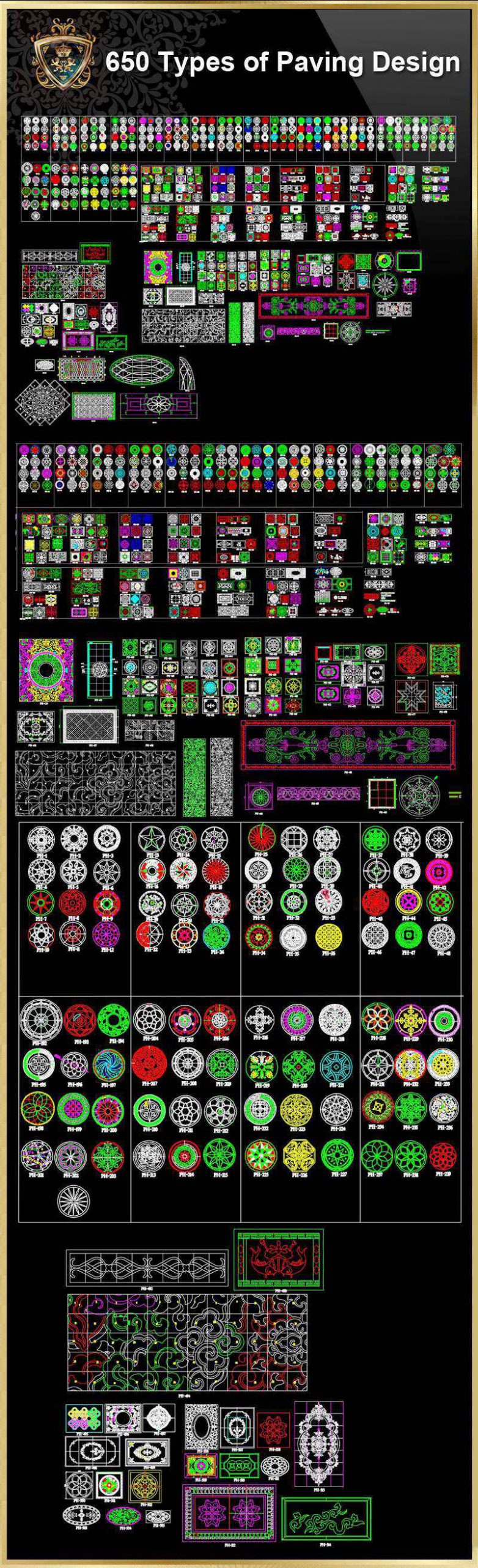639 Types of Paving Design CAD Blocks - Image 2