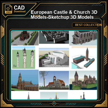 European Castle & Church 3D Models-Sketchup 3D Models(Best Recommanded!!)
