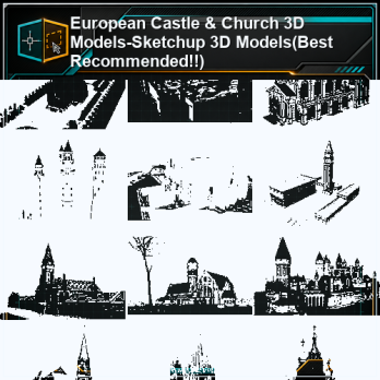 European Castle & Church 3D Models-Sketchup 3D Models(Best Recommended!!) product thumbnail