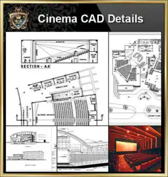 Cinema Design,Autocad Blocks,Cinema Details,Cinema Section,Cinema elevation design drawings