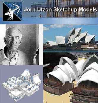 Download 2 Projects of Jorn Utzon Architecture Sketchup 3D Models(*.skp file format)