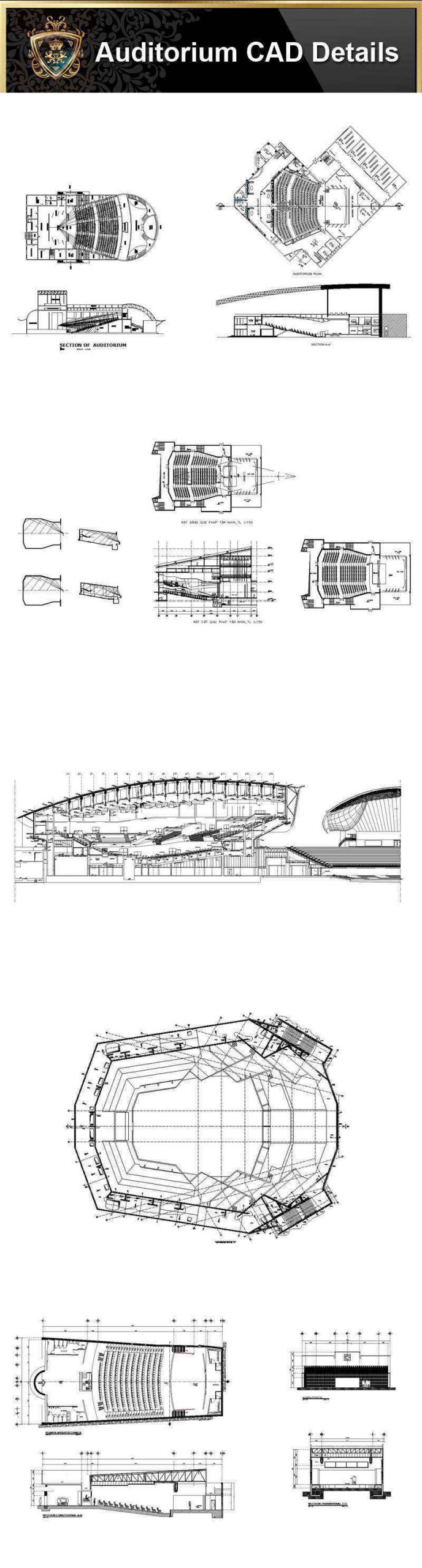 Auditorium Design,Autocad Blocks,AuditoriumDetails,Auditorium Section,Auditorium elevation design drawings