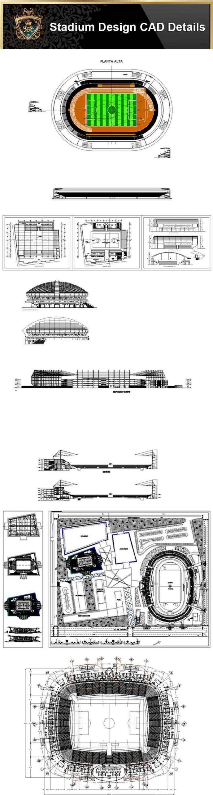 ★【Stadium CAD Design-Stadium,Gymnasium, track and field, playground, sports hall】@CAD Blocks,Autocad Blocks,Drawings,CAD Details - Image 17