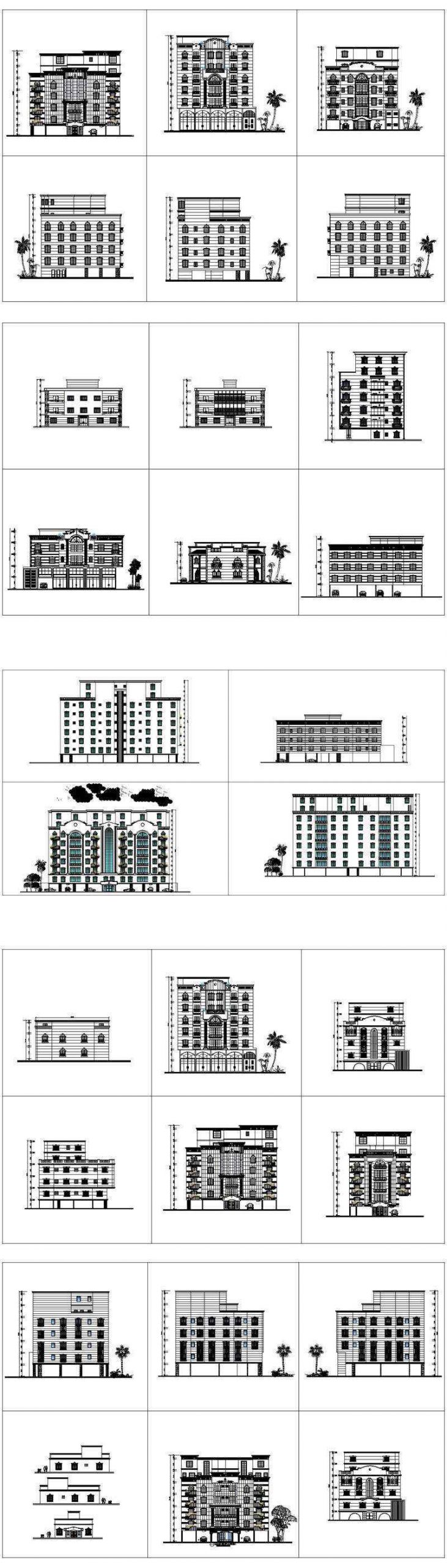 ★【Over 170+ Architecture Elevation,Building elevation CAD Design,Details,Elevation Collection】Facade design, building facade, home facade, building facade@Autocad Blocks,Drawings,CAD Details,Elevation - Image 5