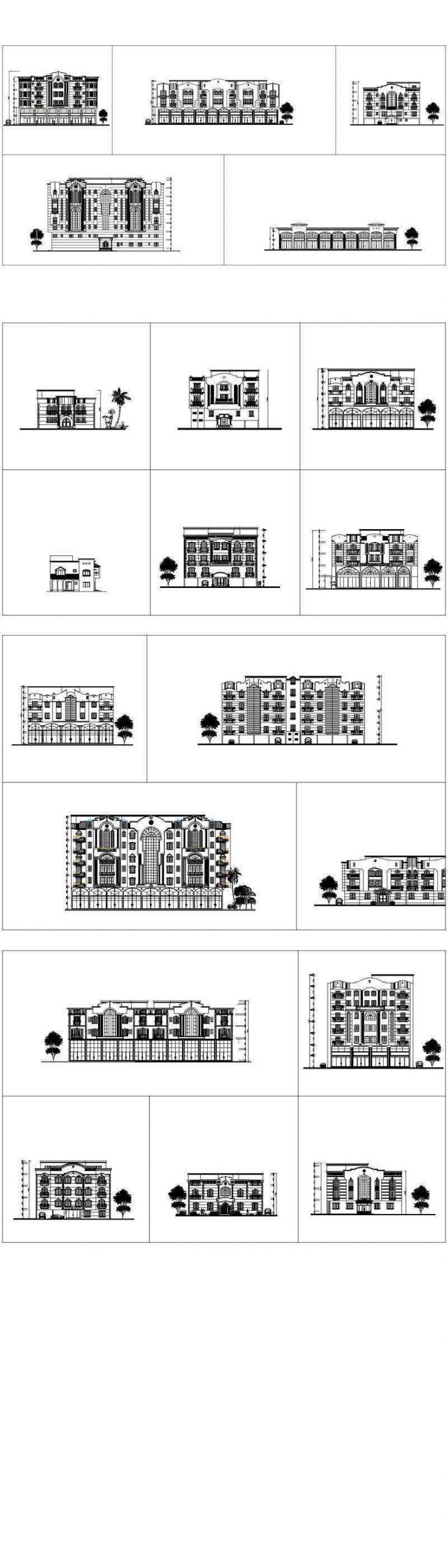 ★【Over 170+ Architecture Elevation,Building elevation CAD Design,Details,Elevation Collection】Facade design, building facade, home facade, building facade@Autocad Blocks,Drawings,CAD Details,Elevation - Image 3
