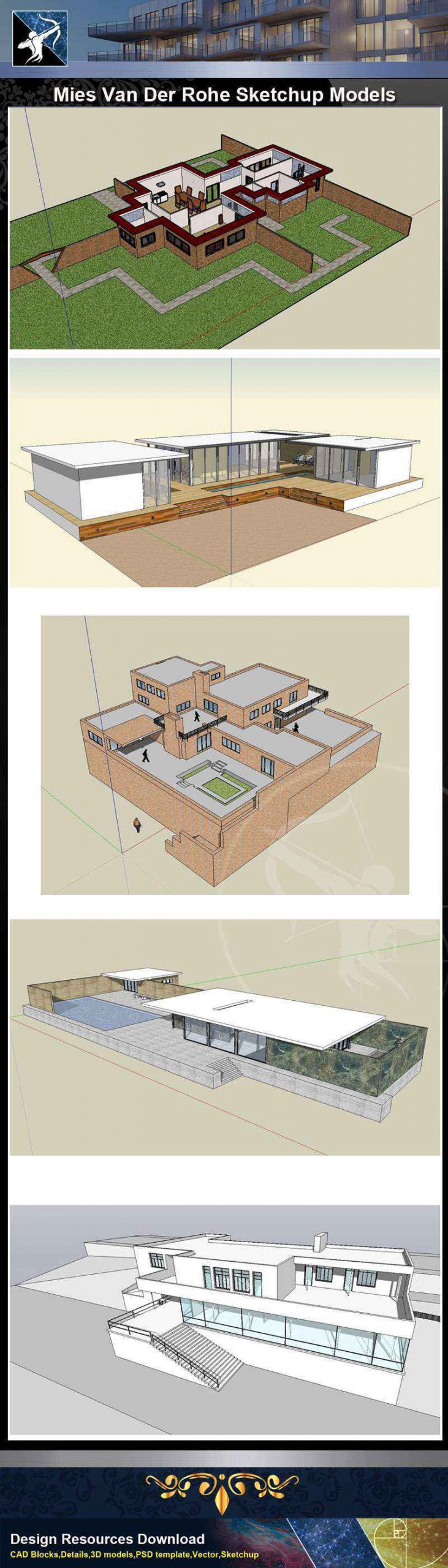 💎★Total 107 Pritzker Architecture Sketchup 3D Models★ (💎Best Recommanded!!) - Image 23