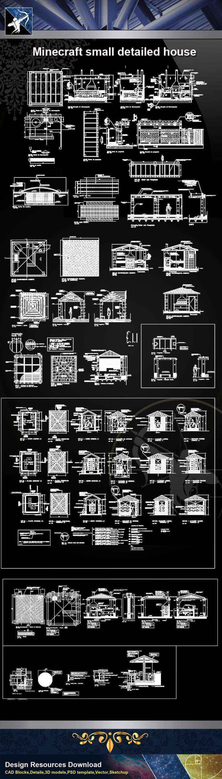 【Architecture CAD Details Collections】Minecraft small detailed house(Good) - Image 2
