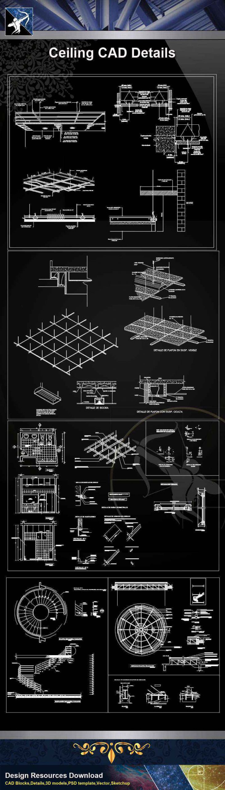 【Architecture CAD Details Collections】Ceiling Design CAD Details V.2 - Image 2