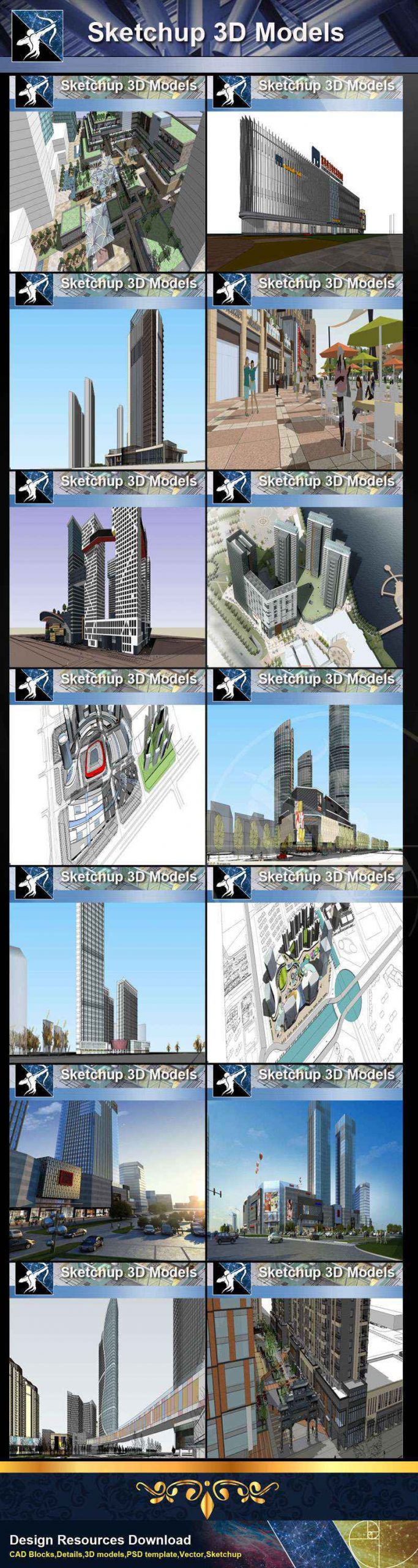 ★Best 23 Types of Commercial Building Sketchup 3D Models Collection - Image 7