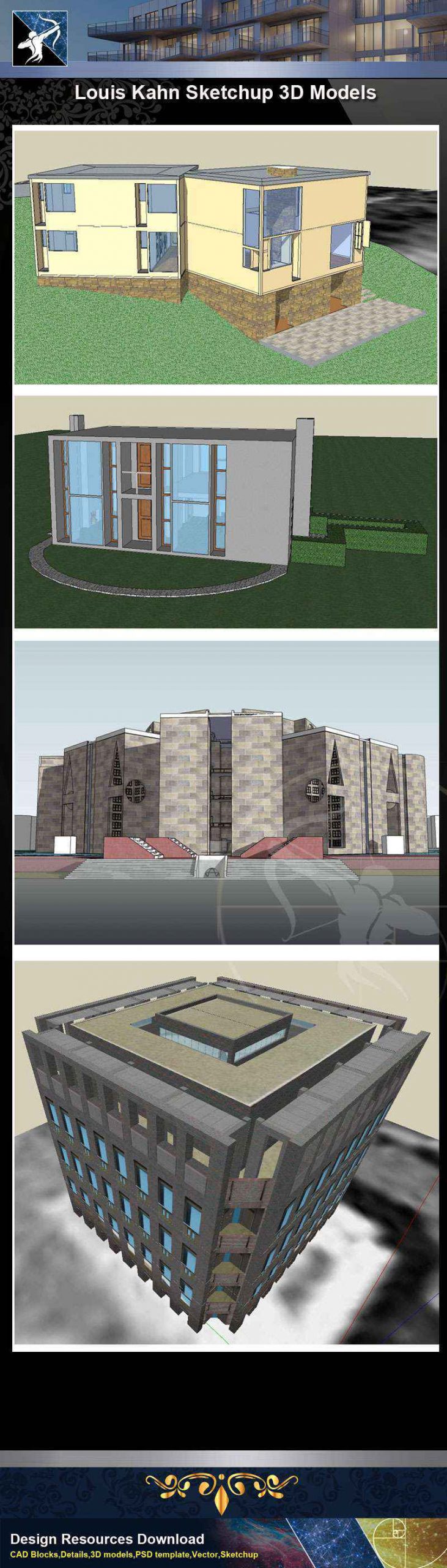 💎★Total 107 Pritzker Architecture Sketchup 3D Models★ (💎Best Recommanded!!) - Image 15