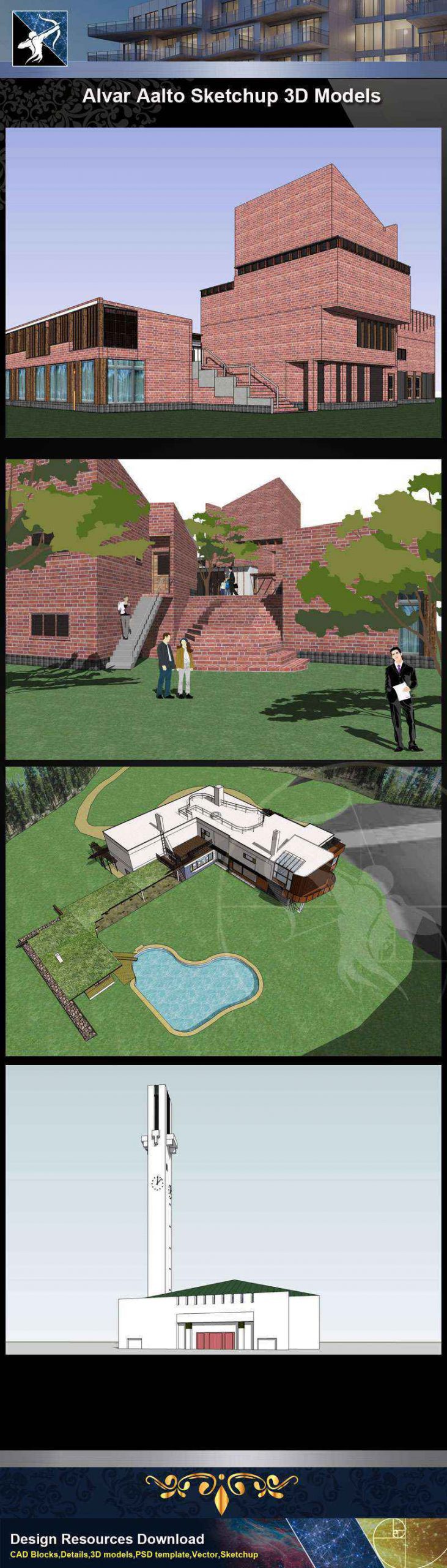 💎★Total 107 Pritzker Architecture Sketchup 3D Models★ (💎Best Recommanded!!) - Image 14