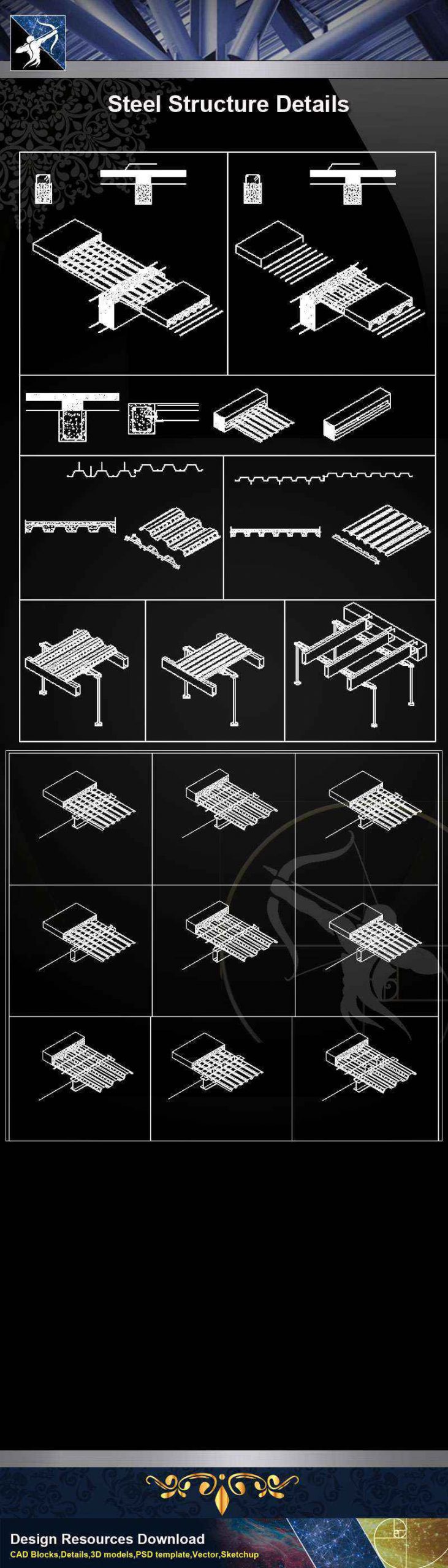 【Architecture CAD Details Collections】Steel Structure Details V.4 - Image 3