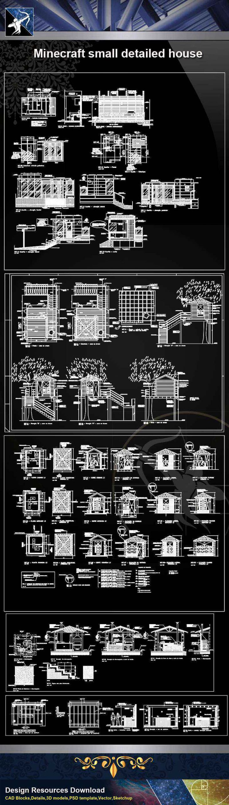 【Architecture CAD Details Collections】Minecraft small detailed house(Good) - Image 3
