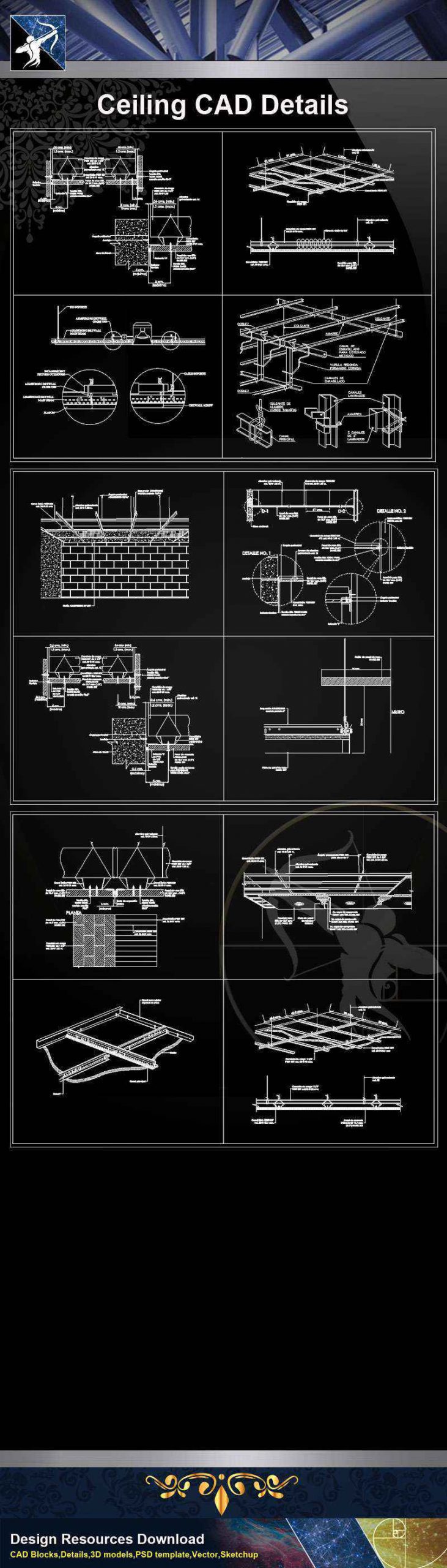 【Architecture CAD Details Collections】Ceiling Design CAD Details V.1 - Image 3