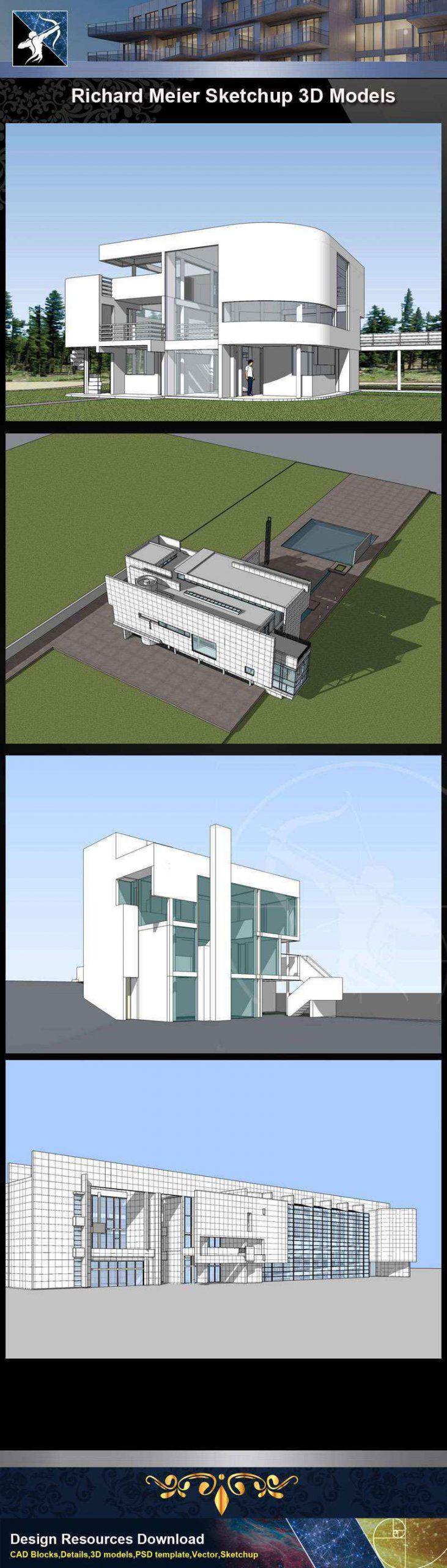 💎★Total 107 Pritzker Architecture Sketchup 3D Models★ (💎Best Recommanded!!) - Image 3