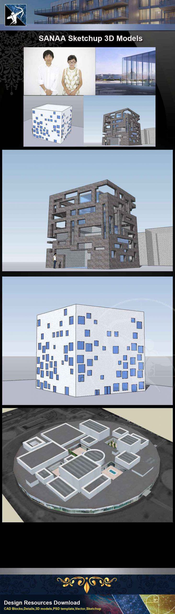 💎★Total 107 Pritzker Architecture Sketchup 3D Models★ (💎Best Recommanded!!) - Image 2