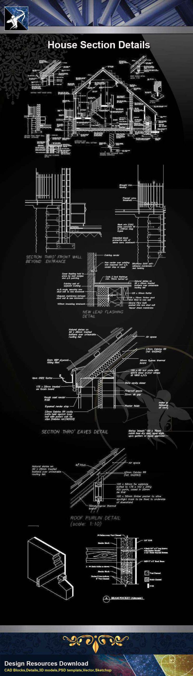 【Architecture CAD Details Collections】House Section CAD Details - Image 2