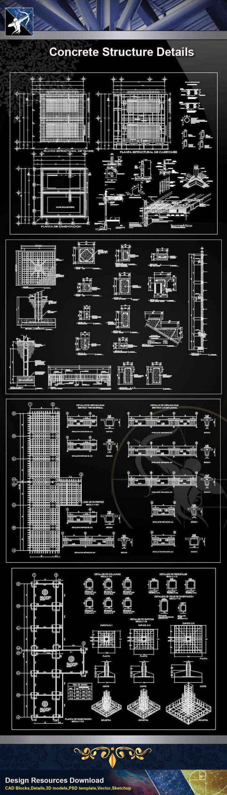 【Architecture CAD Details Collections】Concrete Structure CAD Details - Image 2
