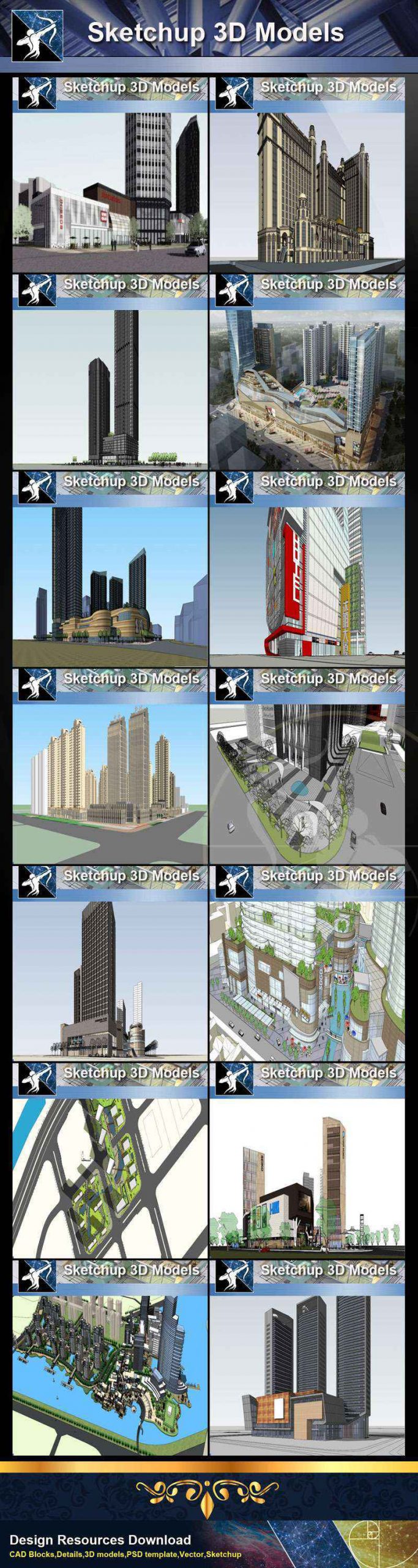★Best 28 Types of Residential and Business Building Sketchup 3D Models Collection(Recommanded!!) - Image 3