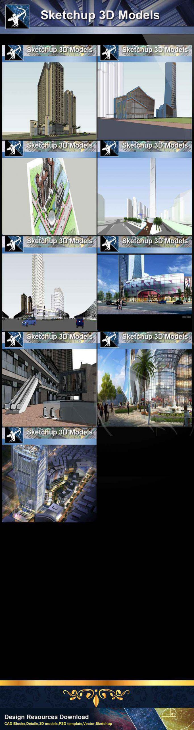 ★Best 23 Types of Commercial Building Sketchup 3D Models Collection - Image 2