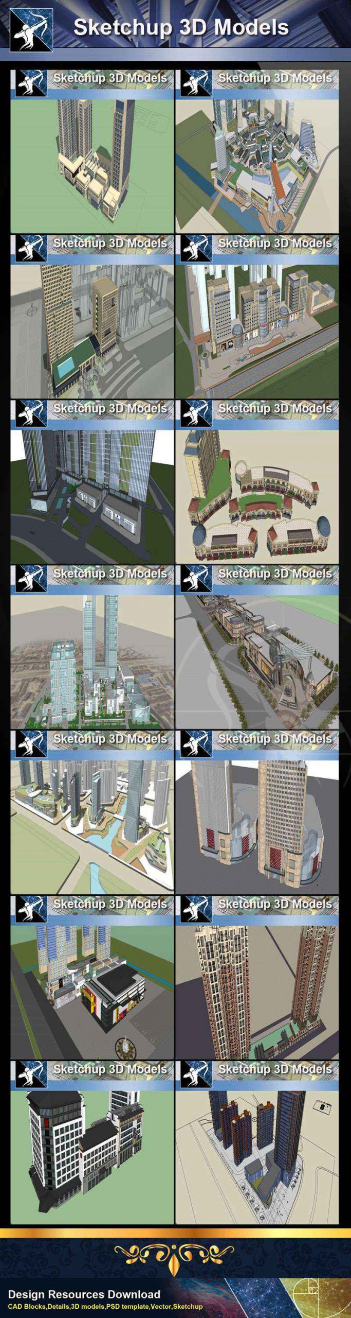 ★Total 98 Types of Commercial,Residential Building Sketchup 3D Models Collection(Best Recommanded!!) - Image 5