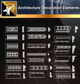 ★【 Free Architecture Decoration Elements V.8】@Autocad Decoration Blocks,Drawings,CAD Details,Elevation