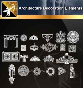 ★【 Free Architecture Decoration Elements V.11】@Autocad Decoration Blocks,Drawings,CAD Details,Elevation