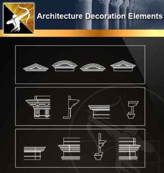 ★【 Free Architecture Decoration Elements V.16】@Autocad Decoration Blocks,Drawings,CAD Details,Elevation