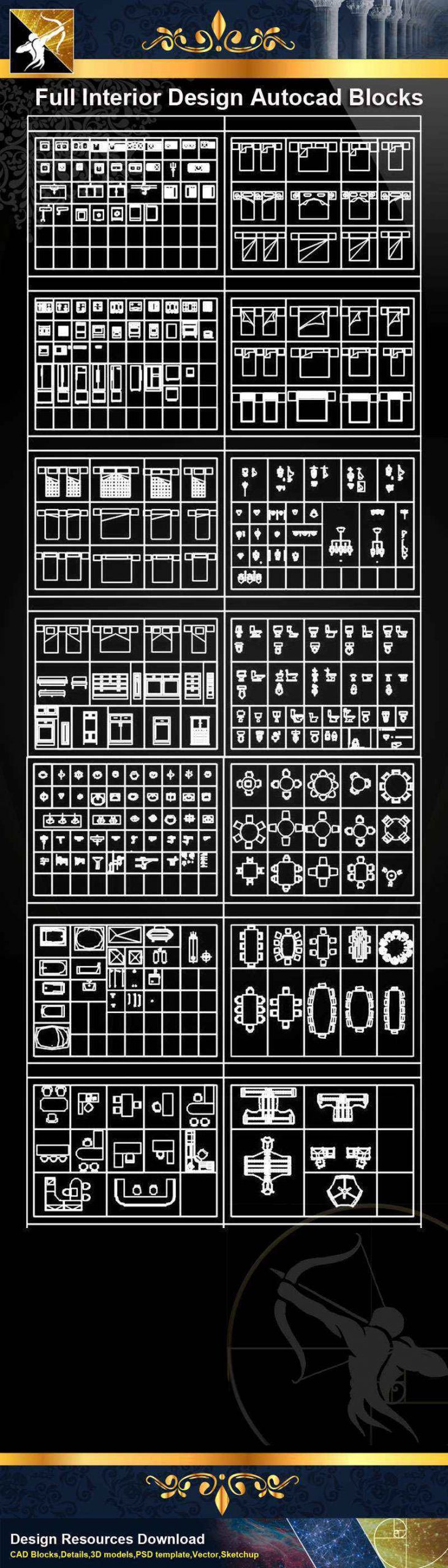 ★【 Full Interior Design Autocad Blocks Bundle V.4】@All Autocad Blocks Collection - Image 3