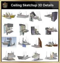 Sketchup Ceiling Details,light steel frame ceiling,hard cover ceiling,plasterboard ceiling,mirror ceiling,wood veneer ceiling,mineral wool board ceiling,air conditioning duct,smoke blocking wall,aluminum plate,gypsum board