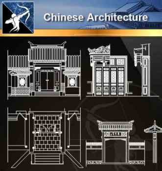 ★【Chinese Architecture CAD Drawings】@Autocad Blocks,Drawings,CAD Details,Elevation