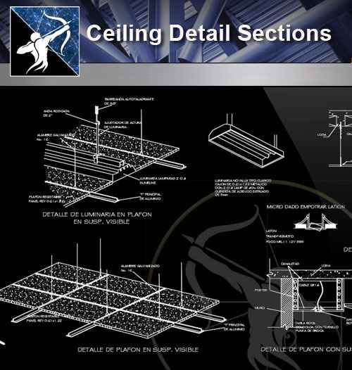 【Architecture CAD Details Collections】Ceiling Detail Sections drawing