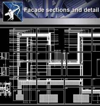 【Architecture CAD Details Collections】Facade sections and detail