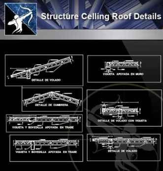 【Architecture CAD Details Collections】Structure Celling Roof Details