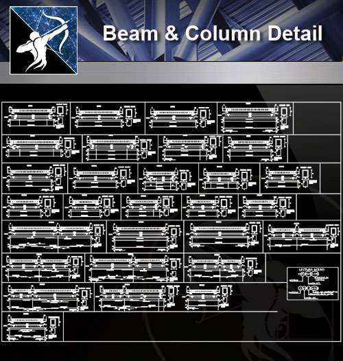 【Architecture CAD Details Collections】Beam & Column CAD Details