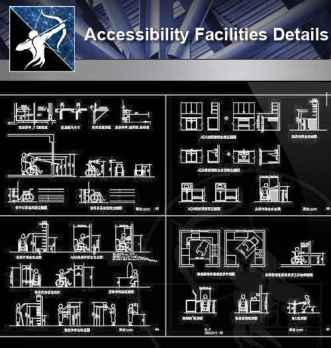 【Architecture CAD Details Collections】Accessibility Facilities,Handicap Facilities