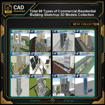 ★Total 98 Types of Commercial,Residential Building Sketchup 3D Models Collection(Best Recommanded!!)