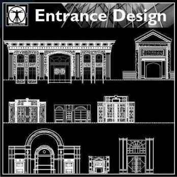 【Architecture CAD Details Collections】Entrance Design CAD Details,Door Details