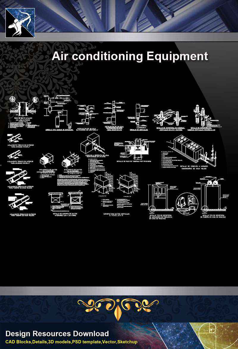 【Architecture CAD Details Collections】Air Conditioning Equipment CAD Detail