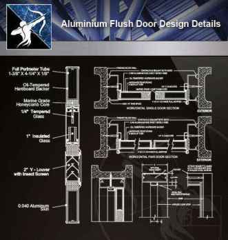 【Architecture CAD Details Collections】Aluminium Flush Door Design CAD Details