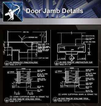 【Architecture CAD Details Collections】Door Jamb CAD Details