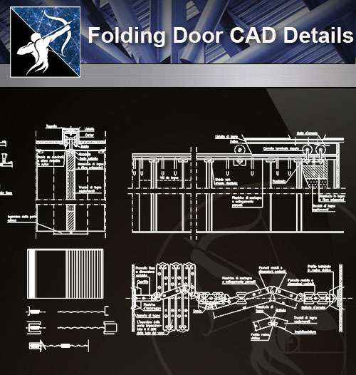 【Architecture CAD Details Collections】Folding Door CAD Details